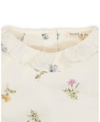 Big Girls Organic Long Sleeve Ruffle Collar Top