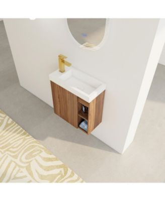 20" Floating Bathroom Vanity with Resin Sink and Soft-Close Door