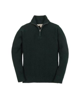 Little and Big Boys' Organic Long Sleeve Half Zip Cable Pullover Sweater