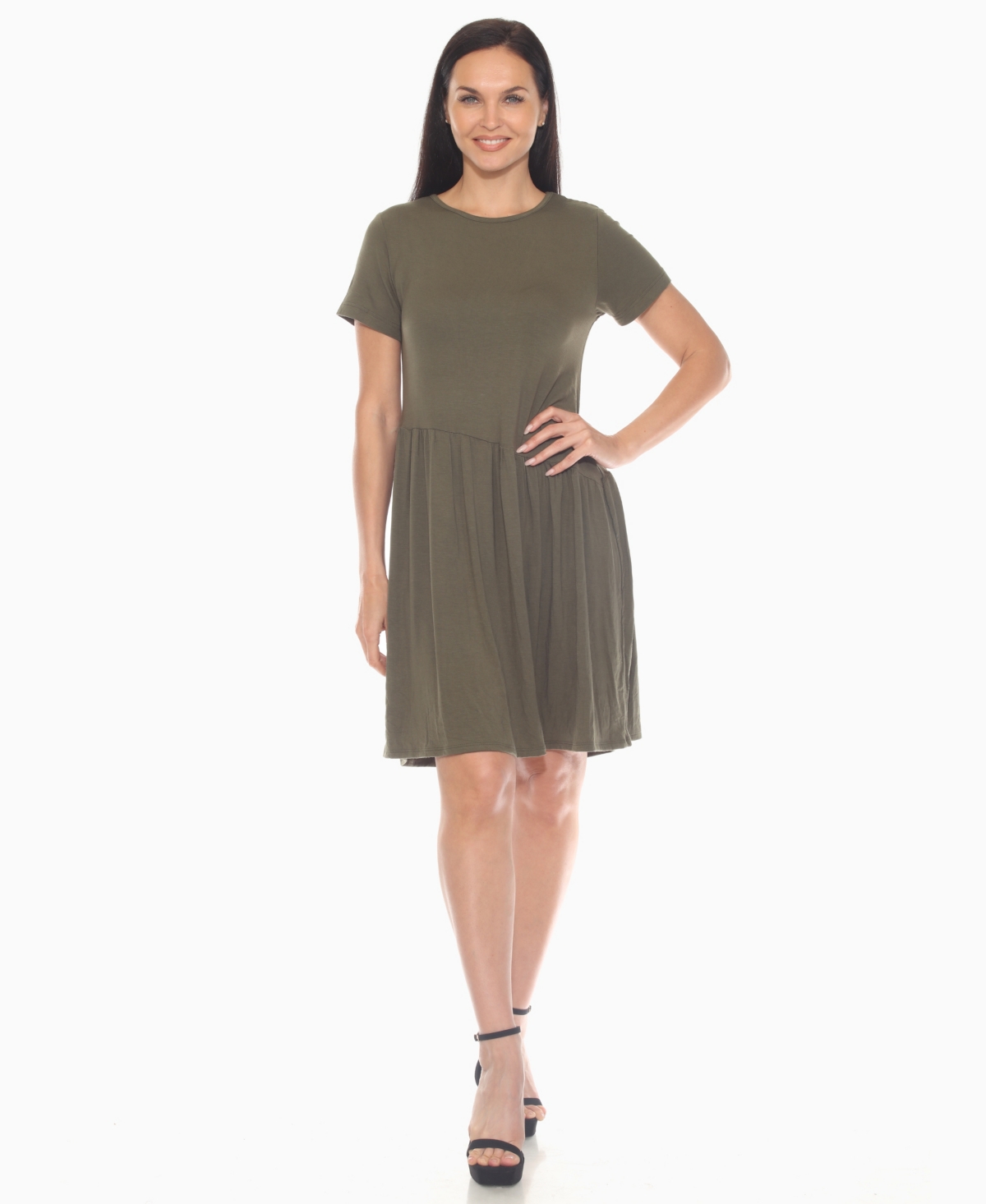 White Mark Plus Size Short Sleeves Maxi Dress In Gray