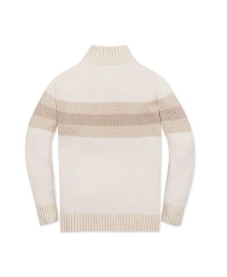 Little and Big Boys' Organic Long Sleeve Half Zip Sweater with Engineered Stripe