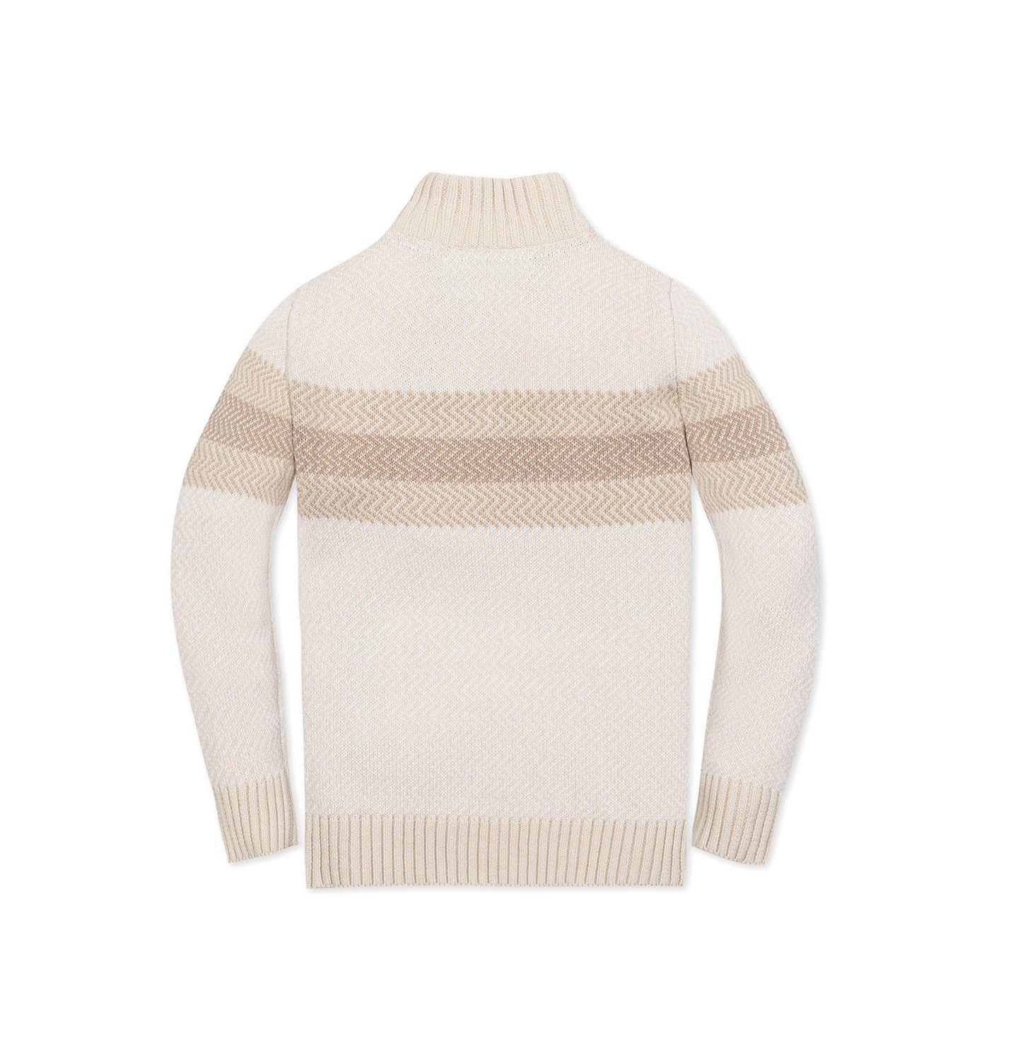 Свитер Hope & Henry XXSmall to Xlarge Organic Long Sleeve Half Zip with Engineered Stripe для мальчиков, цвет: Натуральный полосатый — фото 3