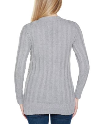 Women's Button-Front Cable Cardigan Sweater