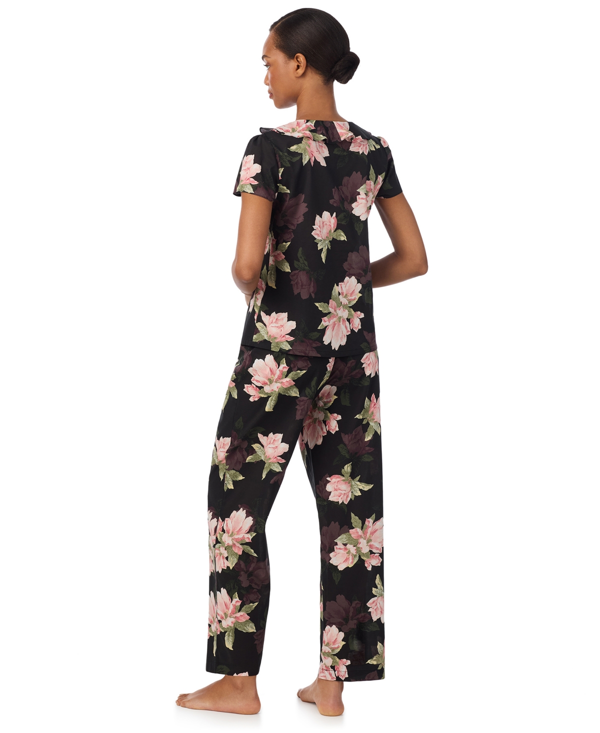 Ralph Lauren Women's Flutter Sleeve Pajama Set In Black
