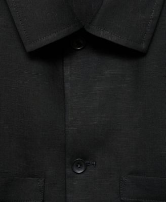 Men's Linen-Blend Pockets Jacket