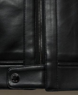 Men's Zip-Up Leather-Effect Jacket
