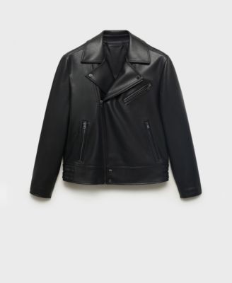 Men's Leather-Effect Biker Jacket