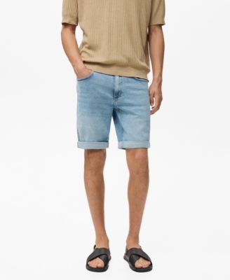 MANGO - Men's Slim-Fit Denim 11.6" Bermuda Shorts