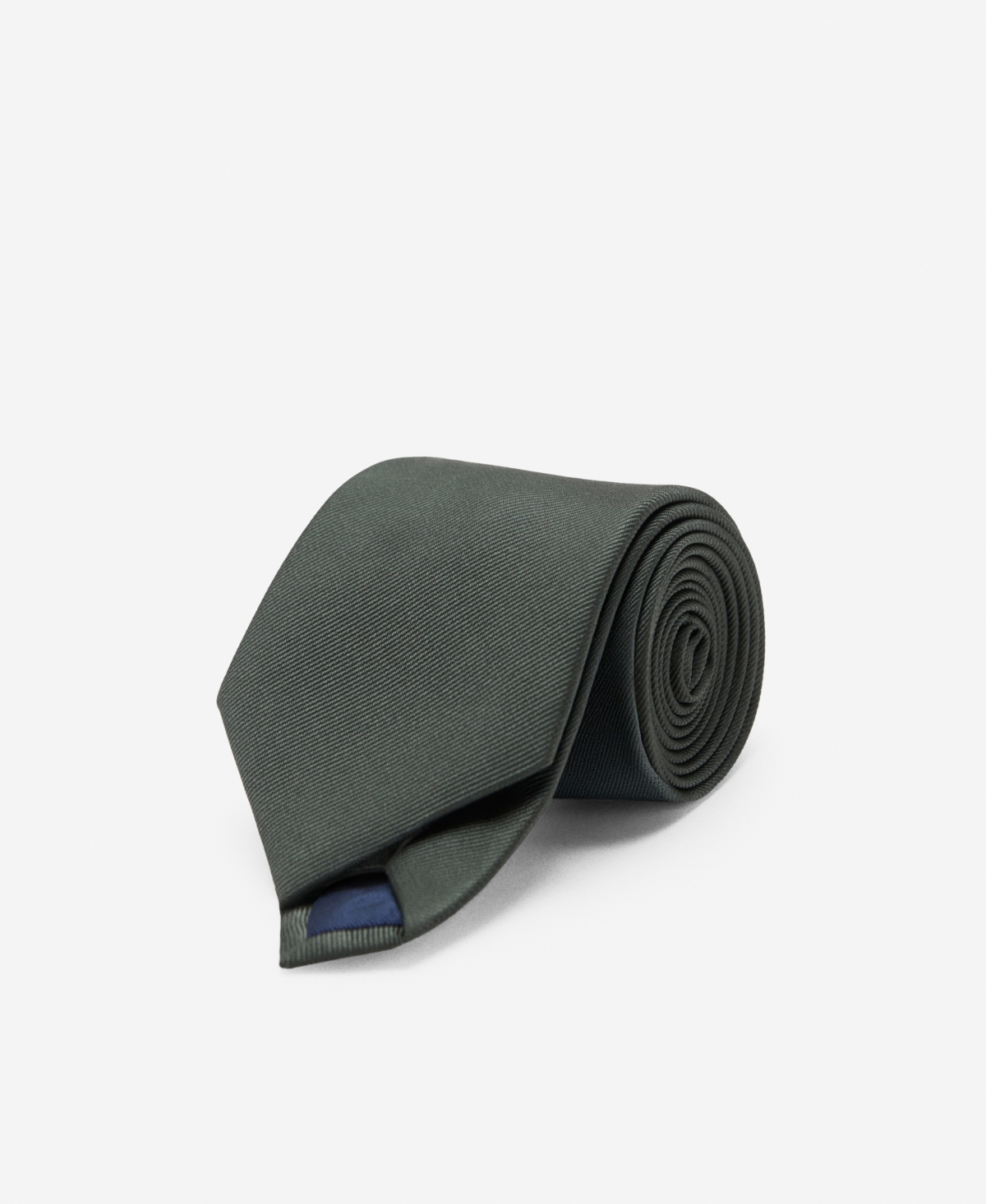 Mango Men's Plain Silk Tie In Green