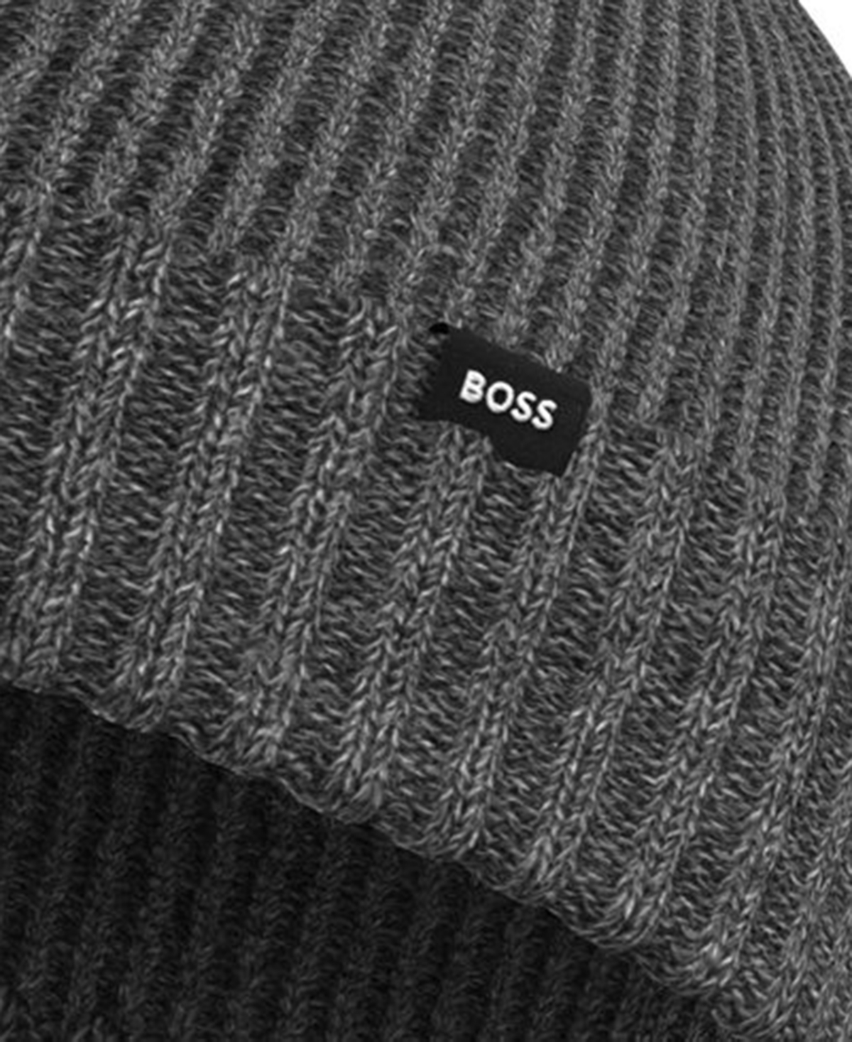 Hugo Boss Men's Ribbed Hat In Gray