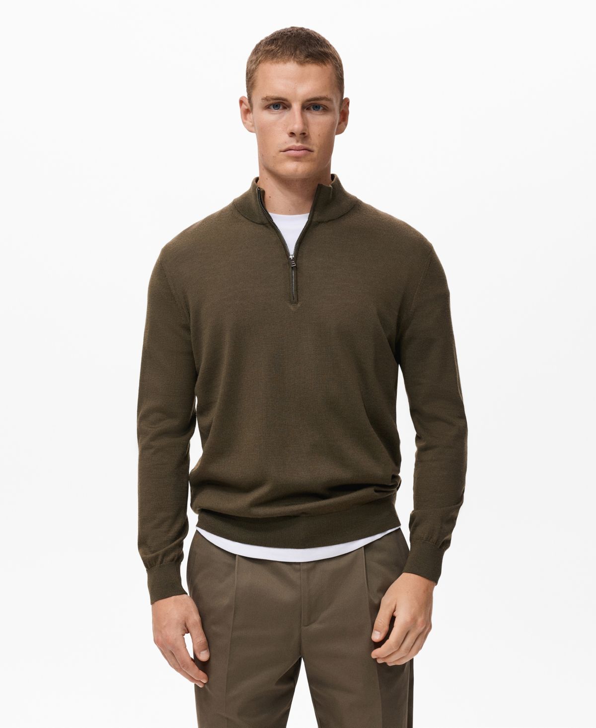 Мужской шерстяной свитер Perkins с круглым вырезом горловины