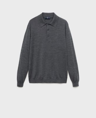 Men's Wool Knitted Polo Sweater