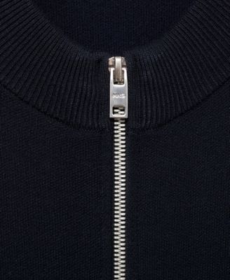 Men's Zipped Knit Cardigan Sweater