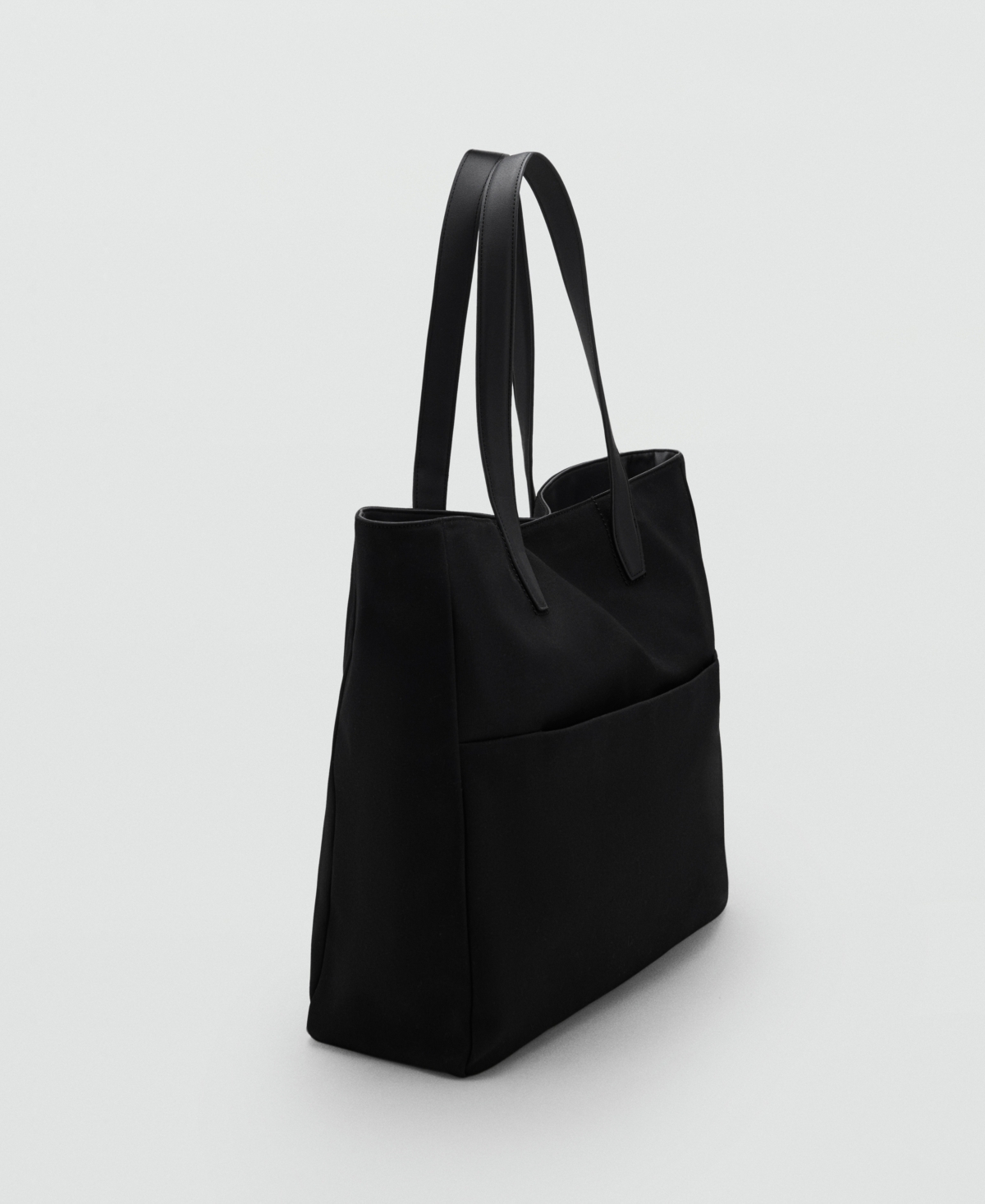 Mango Men's Cotton Front Pocket Tote Bag In Black