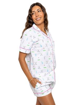 Women's Organic Cotton Poplin Button Down Short Sleeve Pajama Set