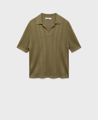 Men's Ribbed Knit Polo Shirt