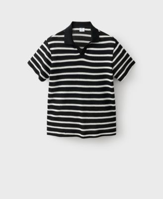 Men's Striped Braided-Knit Polo Shirt