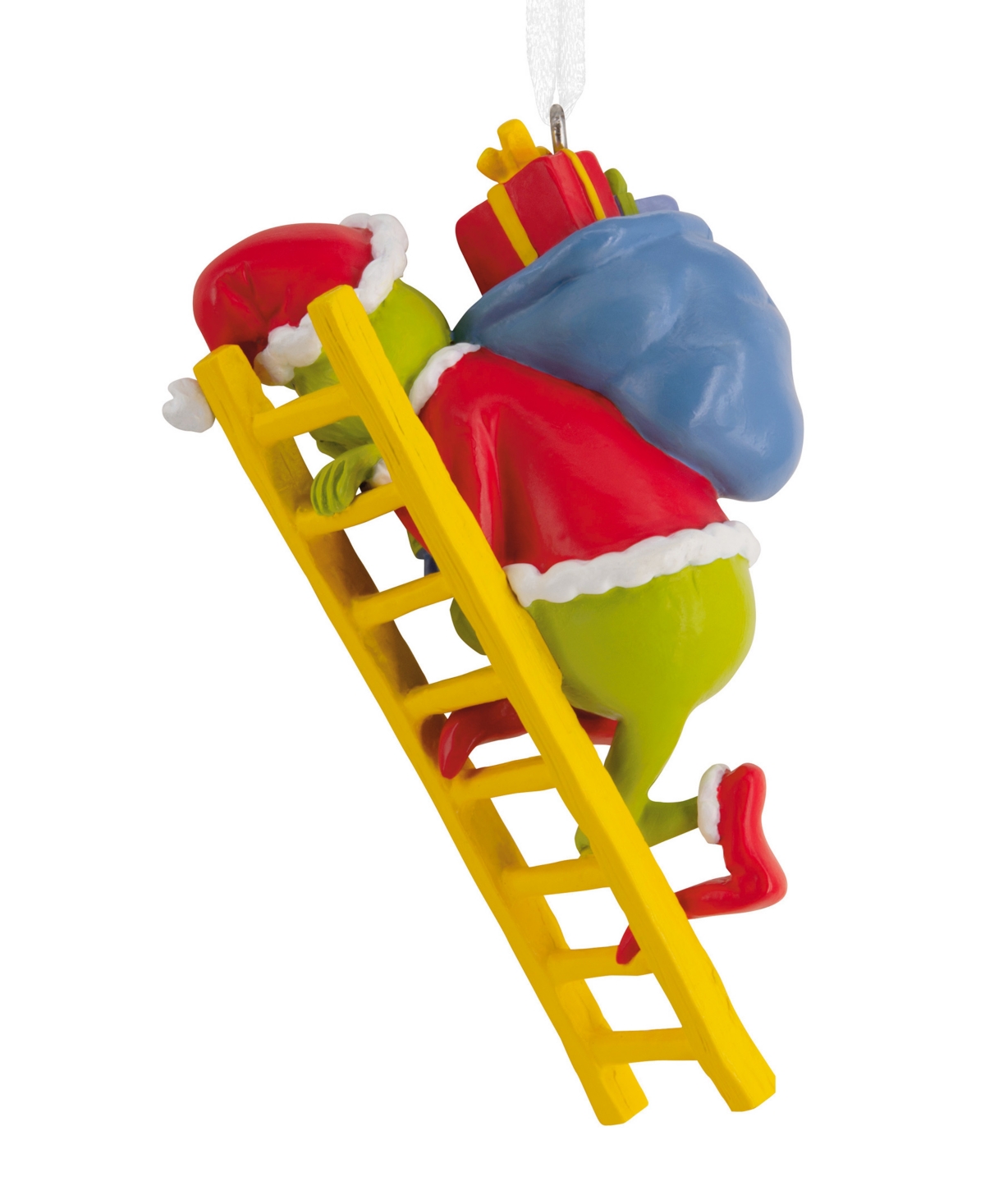 Hallmark Dr. Seuss's The Grinch On Ladder Christmas Tree Ornament In Transparent