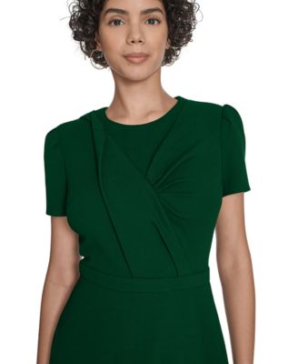 Women's Short Sleeve Ruched Midi Dress