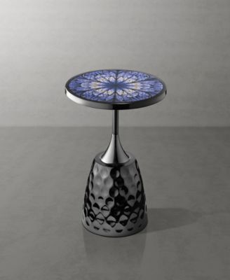 Knoll 16" Metal Round End Table with Pedestal Base