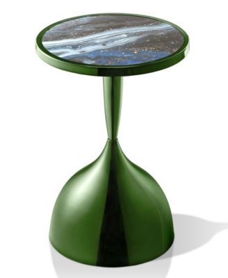 Knoll 16" Metal Round End Table with Pedestal Base