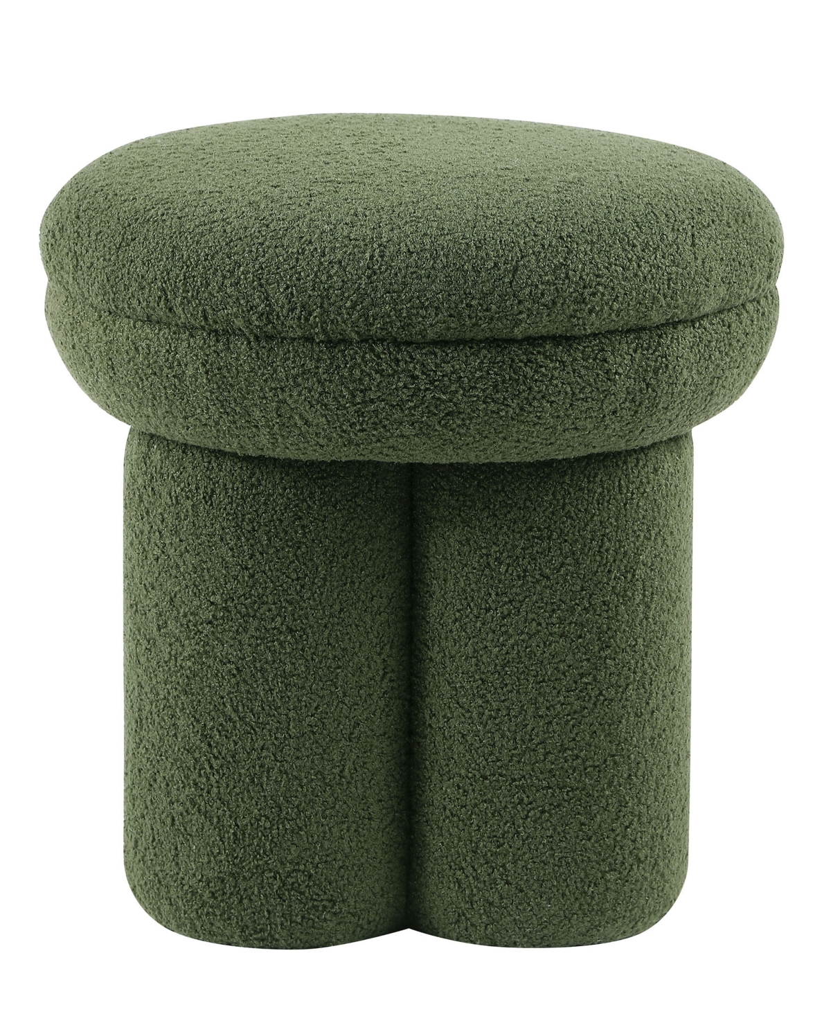 Furniture Of America Ronan 18" Mushroom Upholstered Ottoman In Green