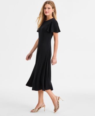 Women's Flutter-Sleeve Midi Dress, Macy's Exclusive