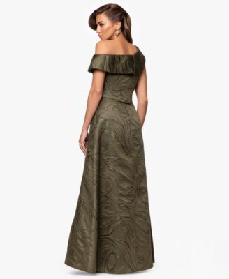 Women's Jacquard One-Shoulder Long Dress