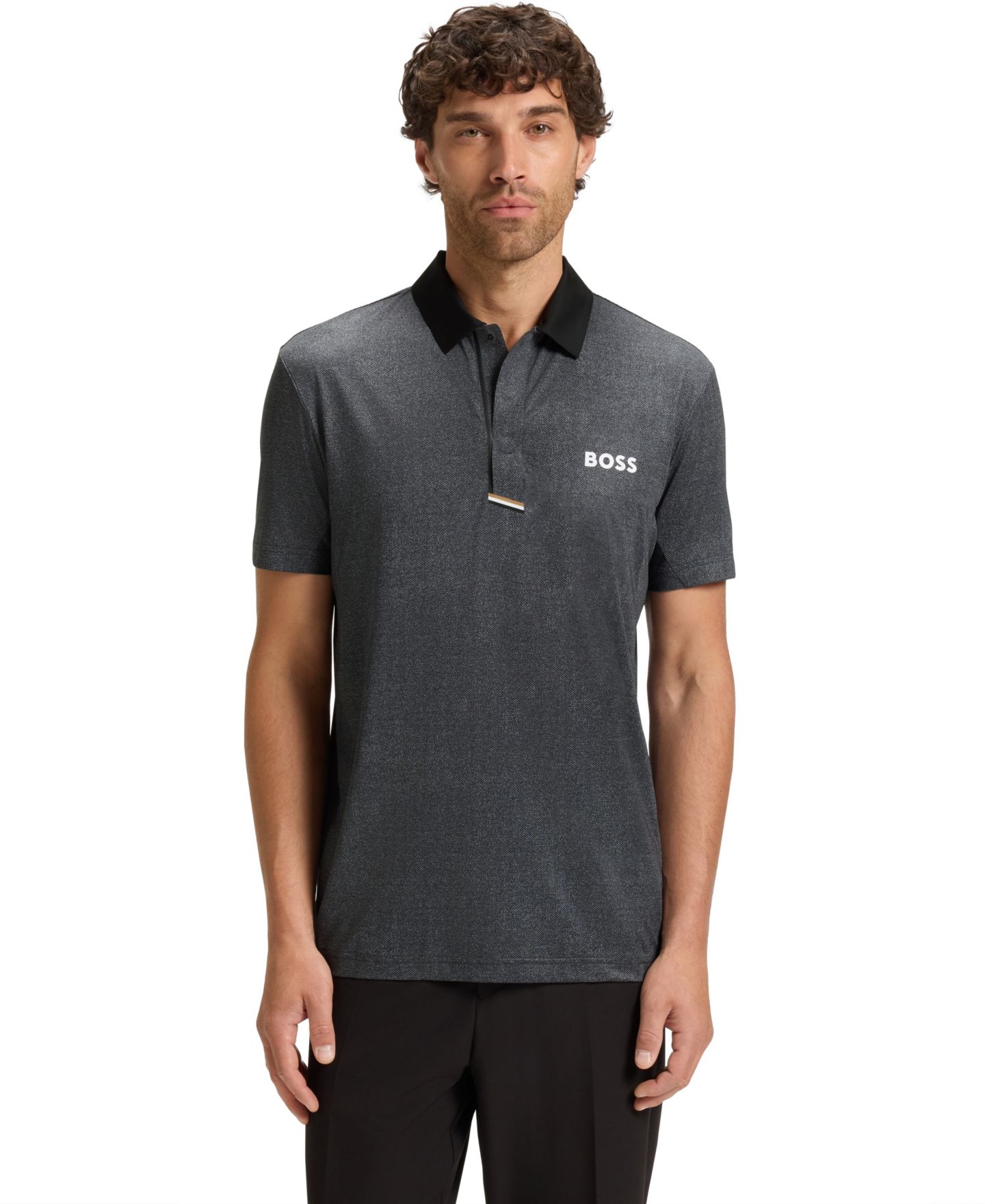 Мужское поло Hugo Boss Quick-Dry Active Paddy Polo Shirt, цвет: Чёрный — фото 1