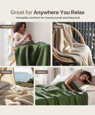 Waffle Weave Cotton Blanket, Full/Queen