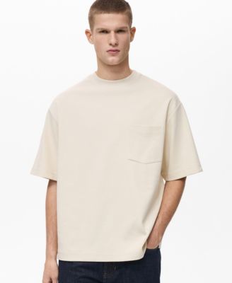 MANGO - Men'sOversizeCottonPocketT-Shirt