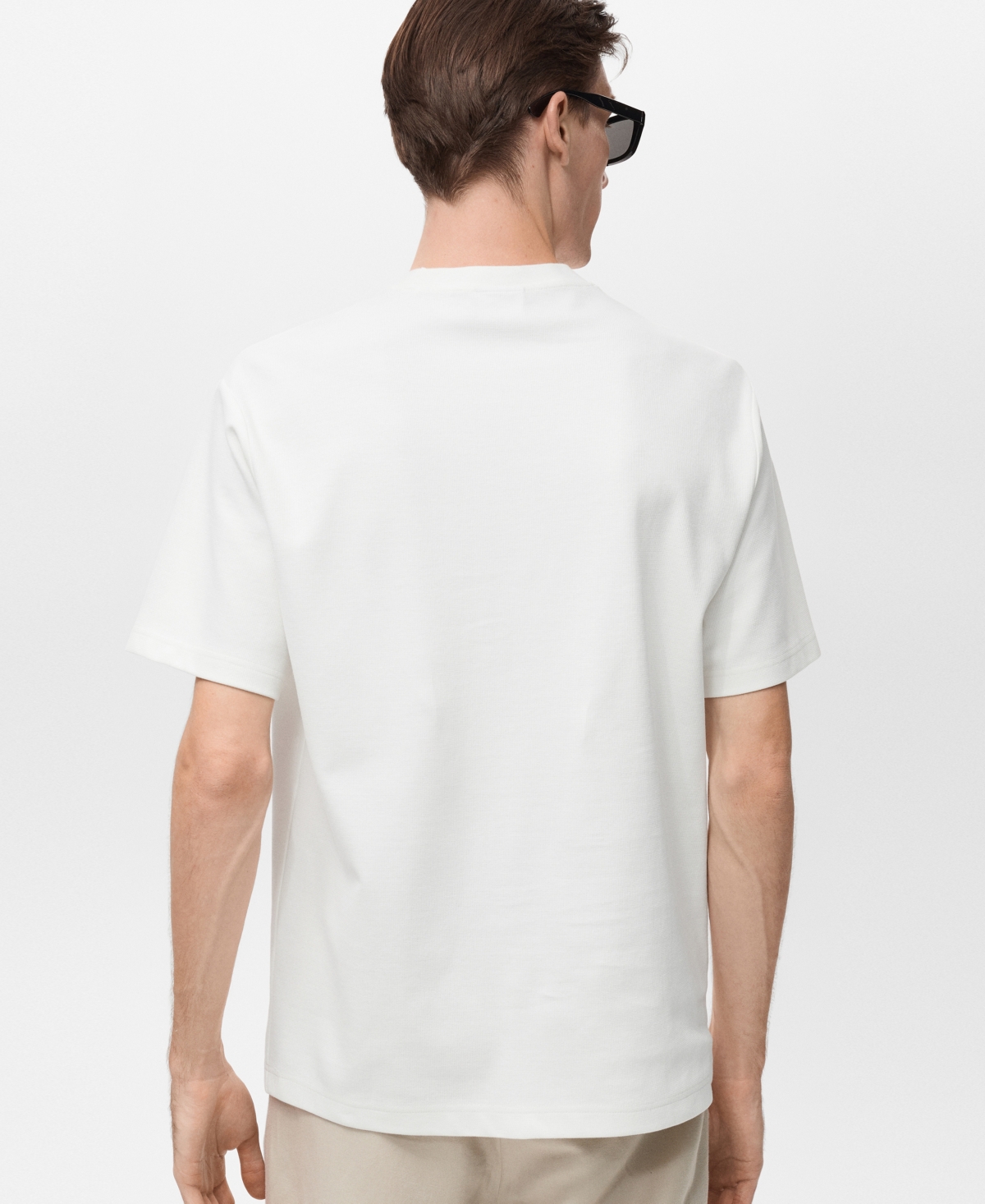 Mango Men's Regular-fit Textured T-shirt In White
