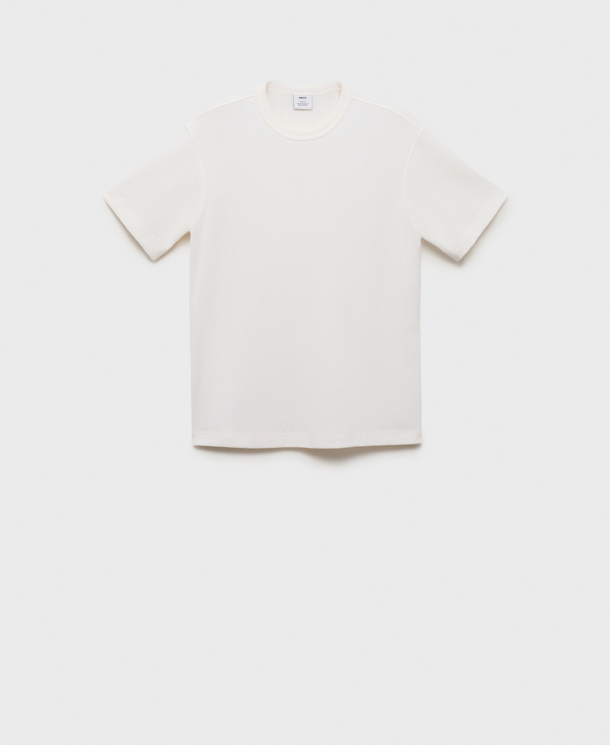 Mango Short Sleeve Cotton Crewneck Sweater In White