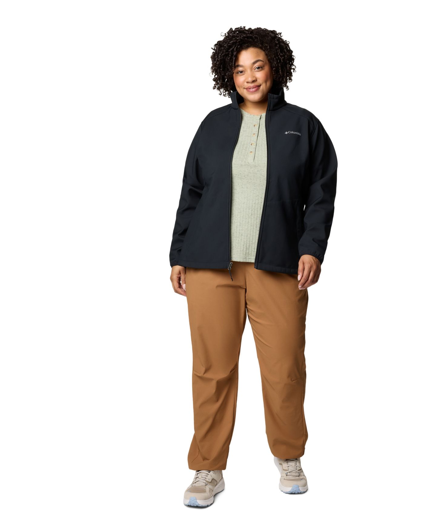 Женская куртка Columbia Plus Size Kruser Ridge III Softshell, цвет: Чёрный — фото 2