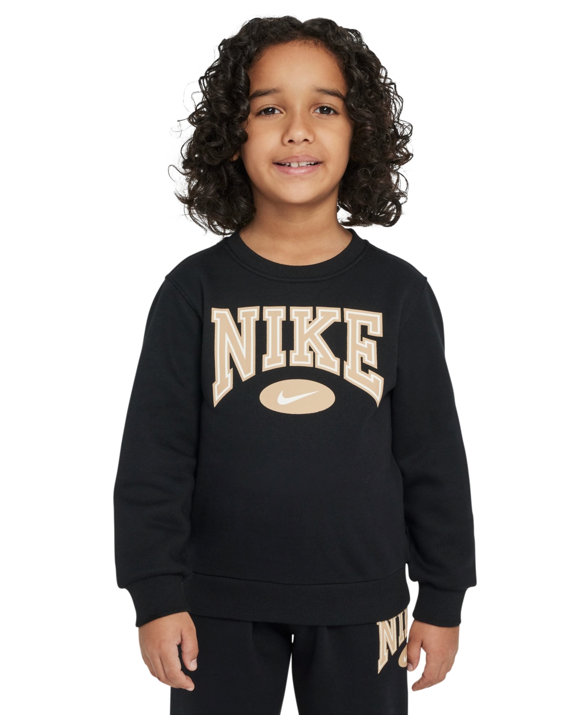 Nike Little Boys Gameday Essentials 2-piece Crewneck Sweatshirt And Pants Set In Black