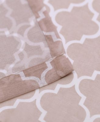 Trellis Sheer 2-Piece Curtain Panels with Grommet Header Top, 52" X 63"