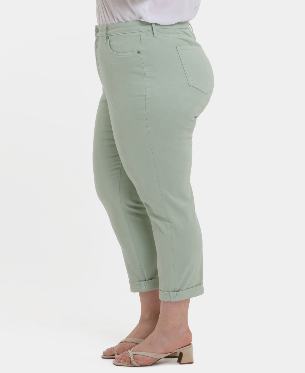 Nydj Plus Size Margot Girlfriend Pull On Jeans In Green