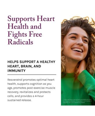 Resveratrol 500 mg, Antioxidant Supplement for Heart and Cellular Health, Supports Healthy Aging, Paleo, Keto, 30 Capsules