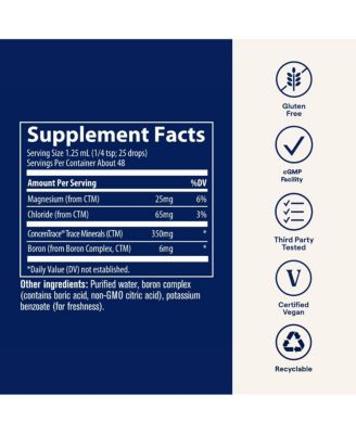 Liquid Ionic Boron | 6 mg Boron | Supports Normal Bone Metabolism, Brain Function & Joints | with Ionic Trace Minerals, Magnesium + Chloride | 48 Servings, 2 fl oz (1 Pack)