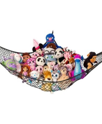 Toddler Toy Storage Stuffed Animal Hammock, Hanging Organizer Room Decor, Black, 1 Pack
