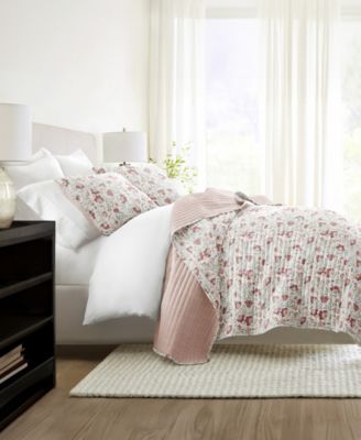 French Jacobean Reversible 3-Pc. Quilt Set, King/California King