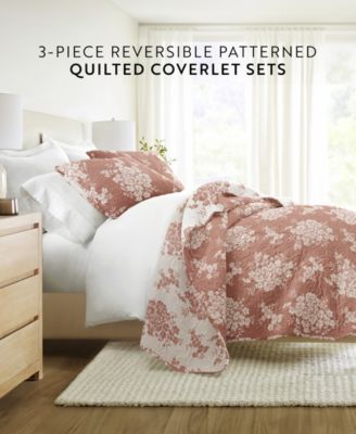 Distressed Bouquet Reversible 3-Pc. Quilt Set, King/California King