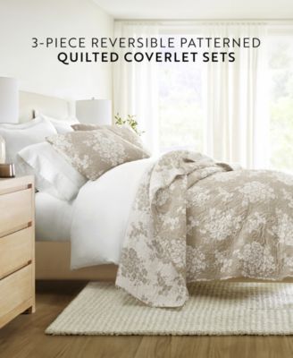 Distressed Bouquet Reversible 3-Pc. Quilt Set, King/California King