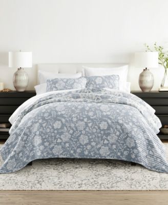 Textured Floral Reversible 2-Pc. Quilt Set, Twin/Twin XL