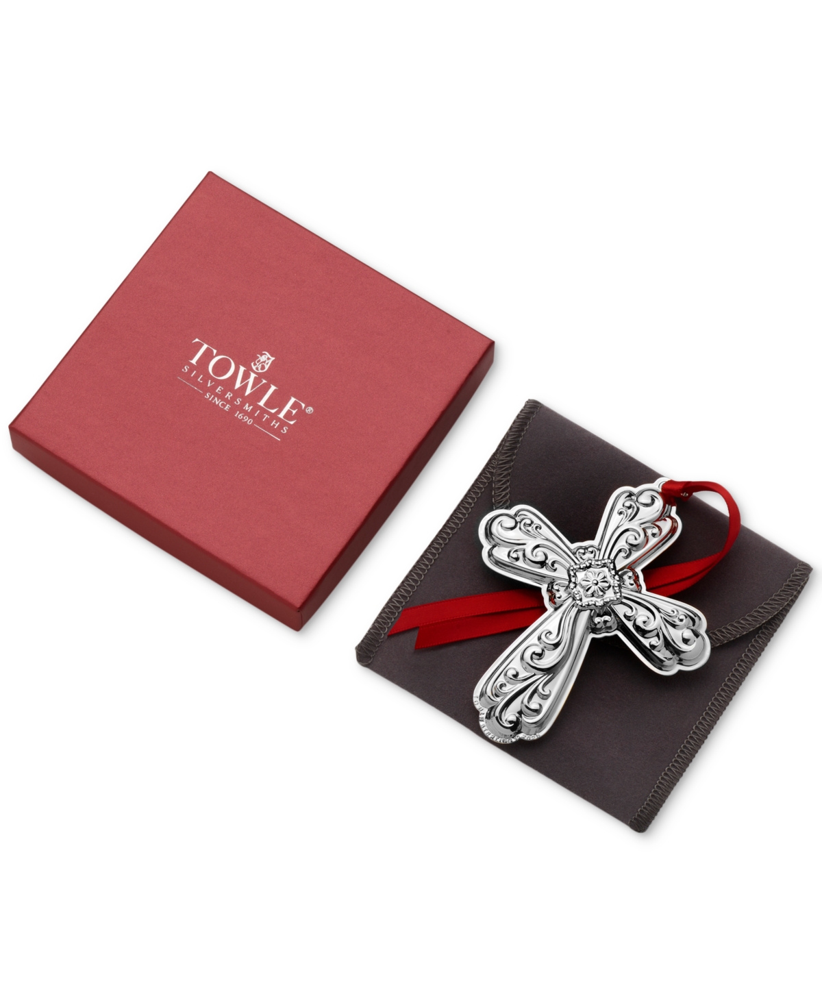 Towle 2025 Sterling Silver Old Master Cross Ornament, 32nd Edition In Silver