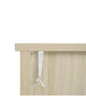 CASAINC 58.11" 4-Door Pine & Engineered Rattan Adjustable Shelves, Anti-Dumping Device, Non-Slip Pads Rattan Storage Cabinet