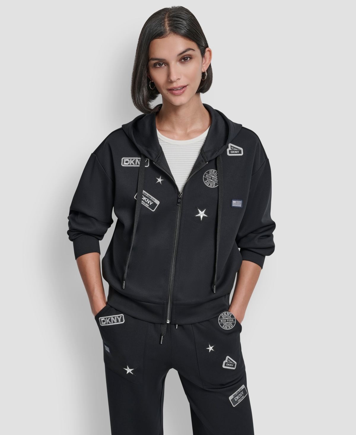 Dkny Women's Long Sleeve Zip-Up Jacket