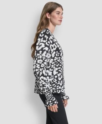 Women's Long-Sleeve Split-Neck Top