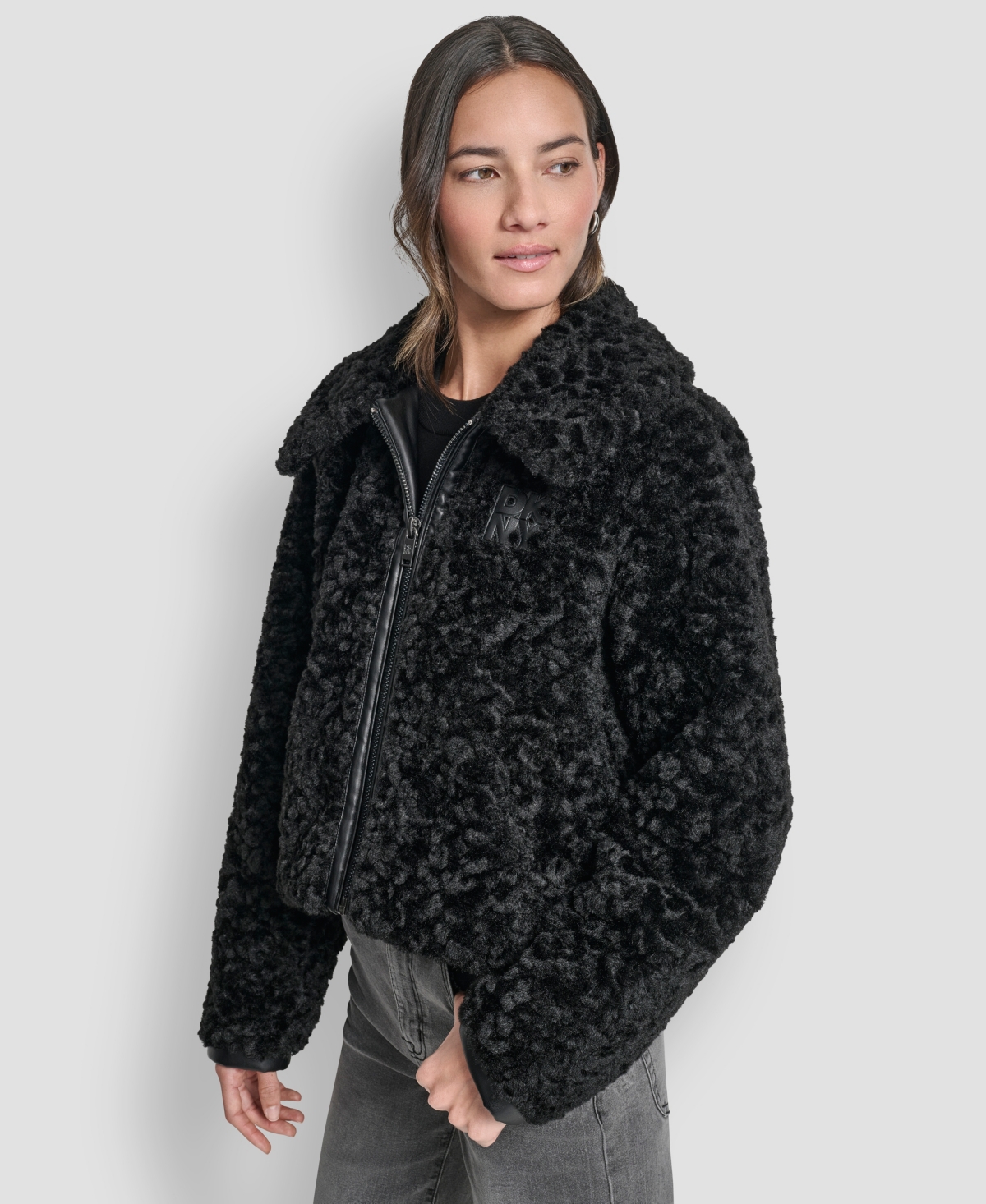 Dkny Women's Long Sleeve Zip Up Jacket