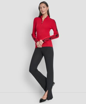 Women's Quarter Zip Mock Neck Sweater